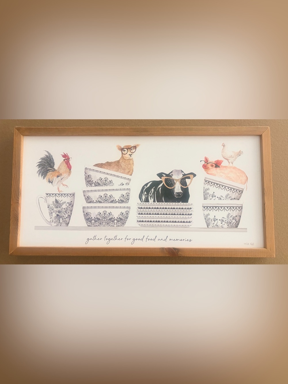 Framed Farm Animal Wall Art - Brown & Black